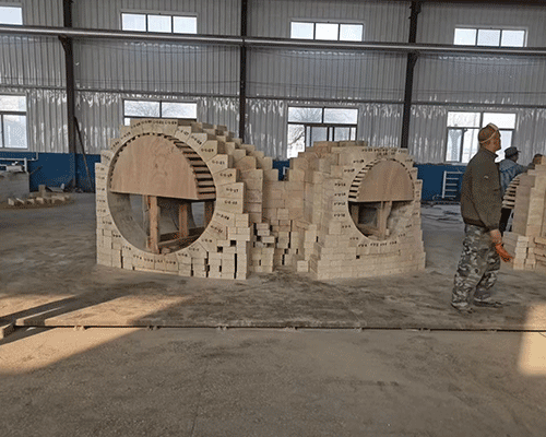 熱風爐燃燒口組合磚，紅柱石磚